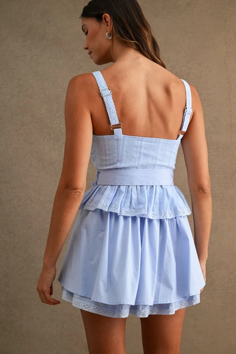 Lace Shoulder Top and Skirt Set Blue sold by Sand Dollar product image thumbnail 4