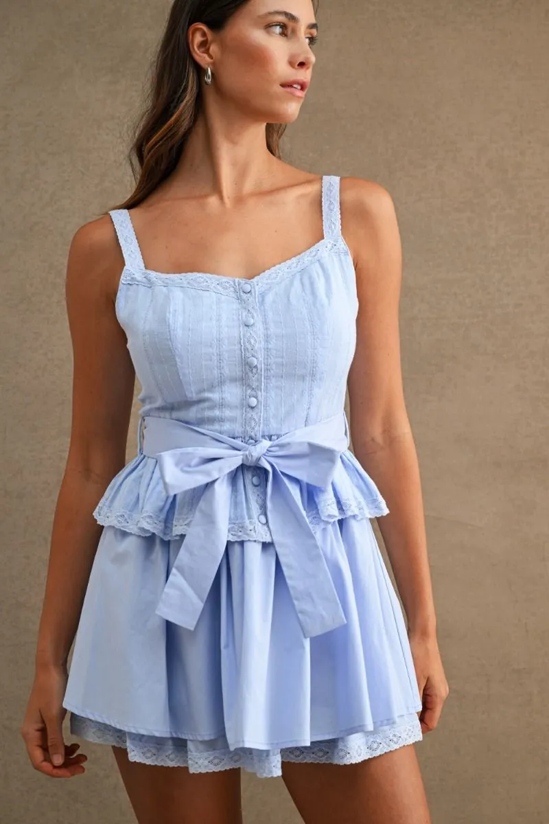 Lace Shoulder Top and Skirt Set Blue sold by Sand Dollar product image thumbnail 2