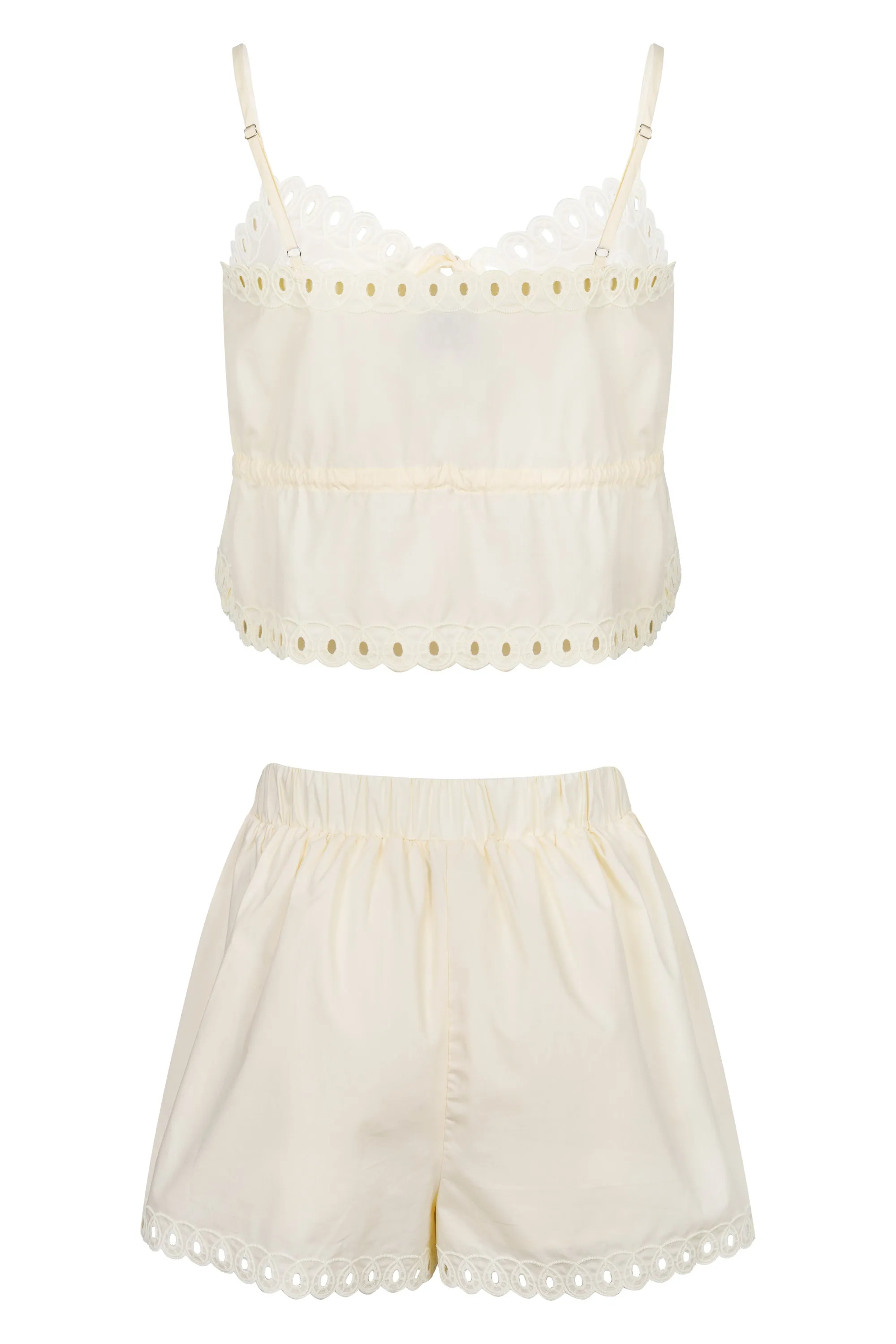 Scallop Embroidered Cai and Shorts Set Lemon sold by Sand Dollar product image thumbnail 2
