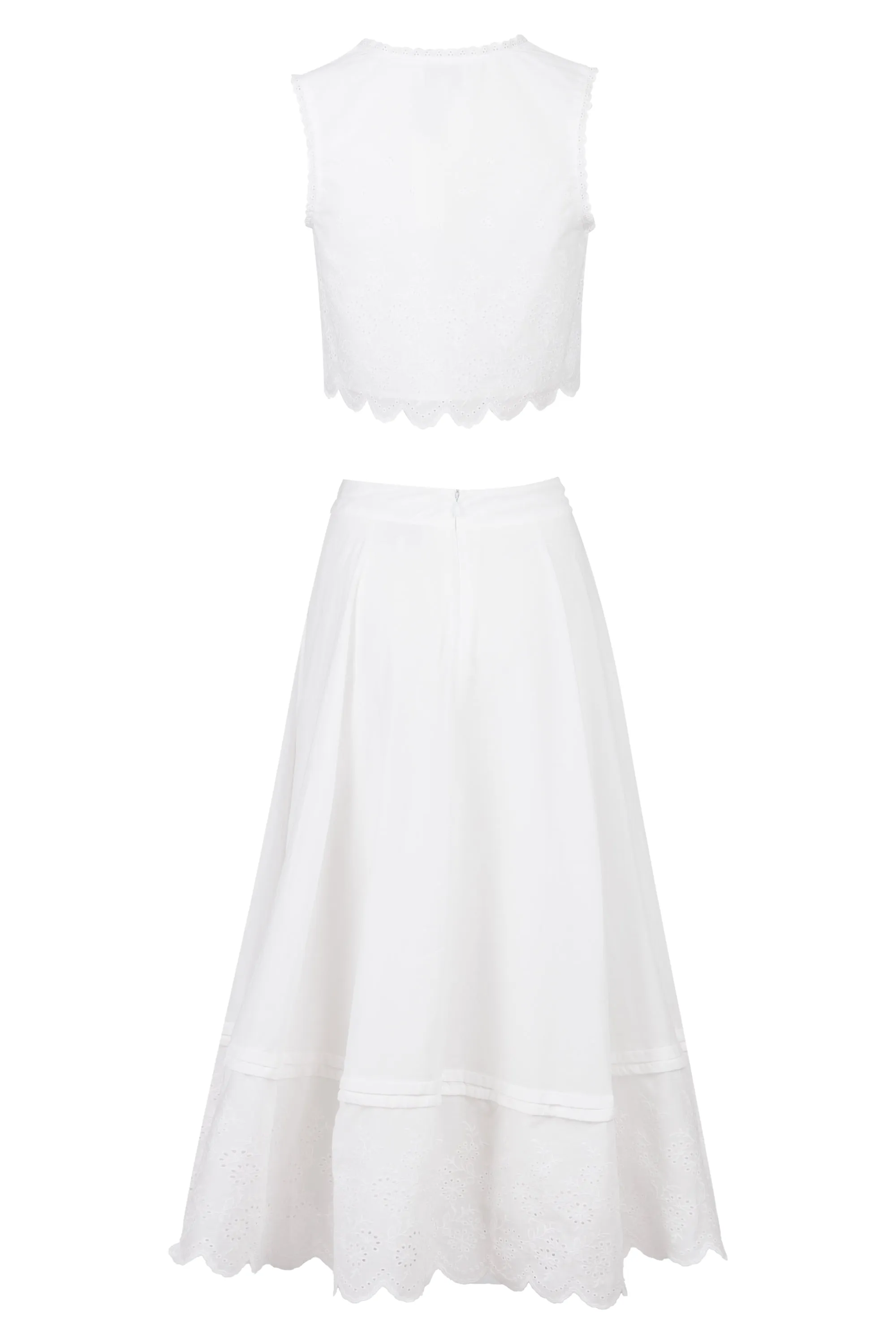 Crop Top Scalloped and Skirt Set Off White sold by Sand Dollar product image thumbnail 2