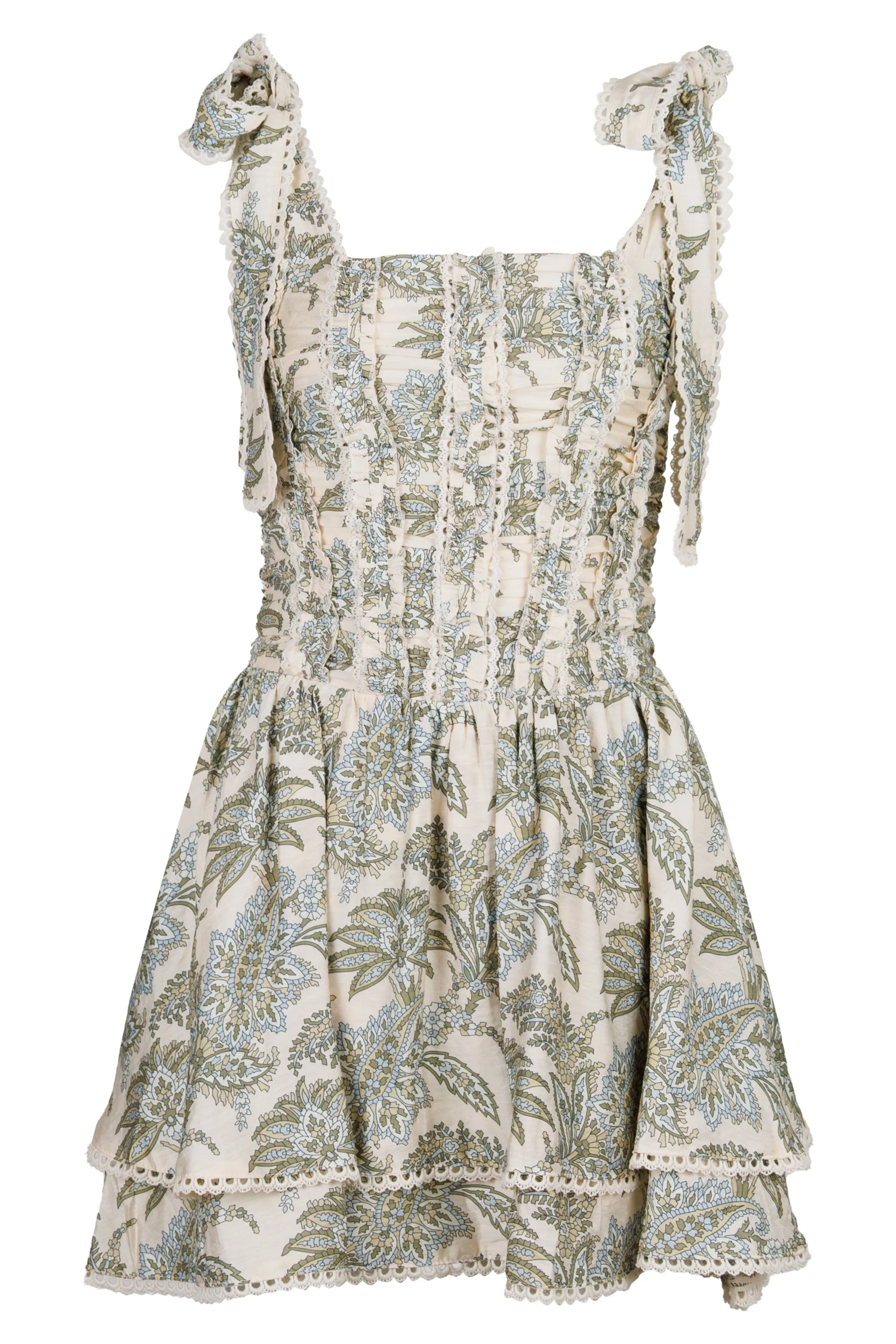 Paisley Corset Mini Dress Cream sold by Sand Dollar