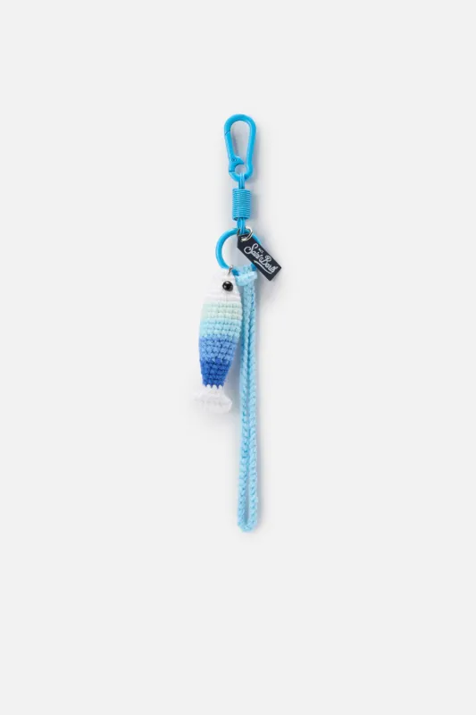 Keyring Loop with Crochet Sardine Fish made by Sand Dollar