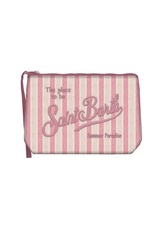 Aline Pouch Tiny V Stripes Pink made by MC2 Saint Barth