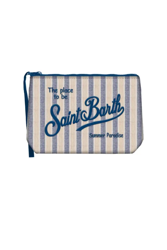 Aline Pouch Tiny V Stripes Blue made by MC2 Saint Barth