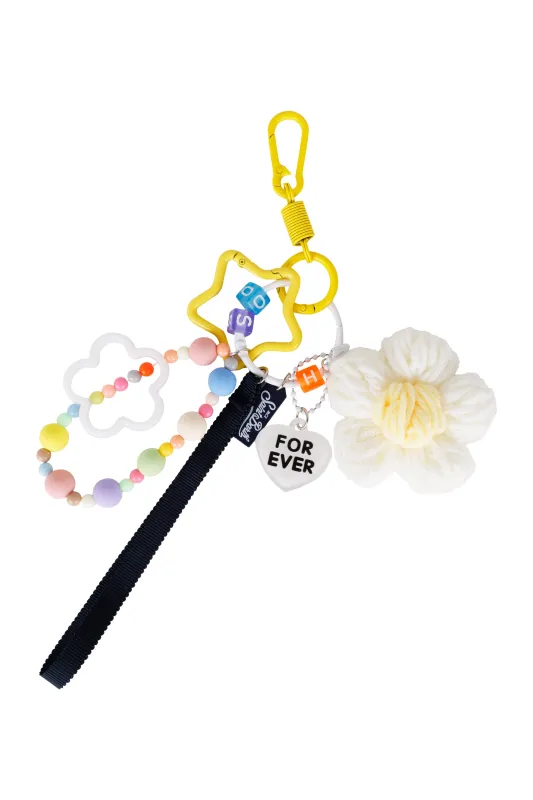 Keyring Loop with Daisy Bracelet Pearl made by MC2 Saint Barth