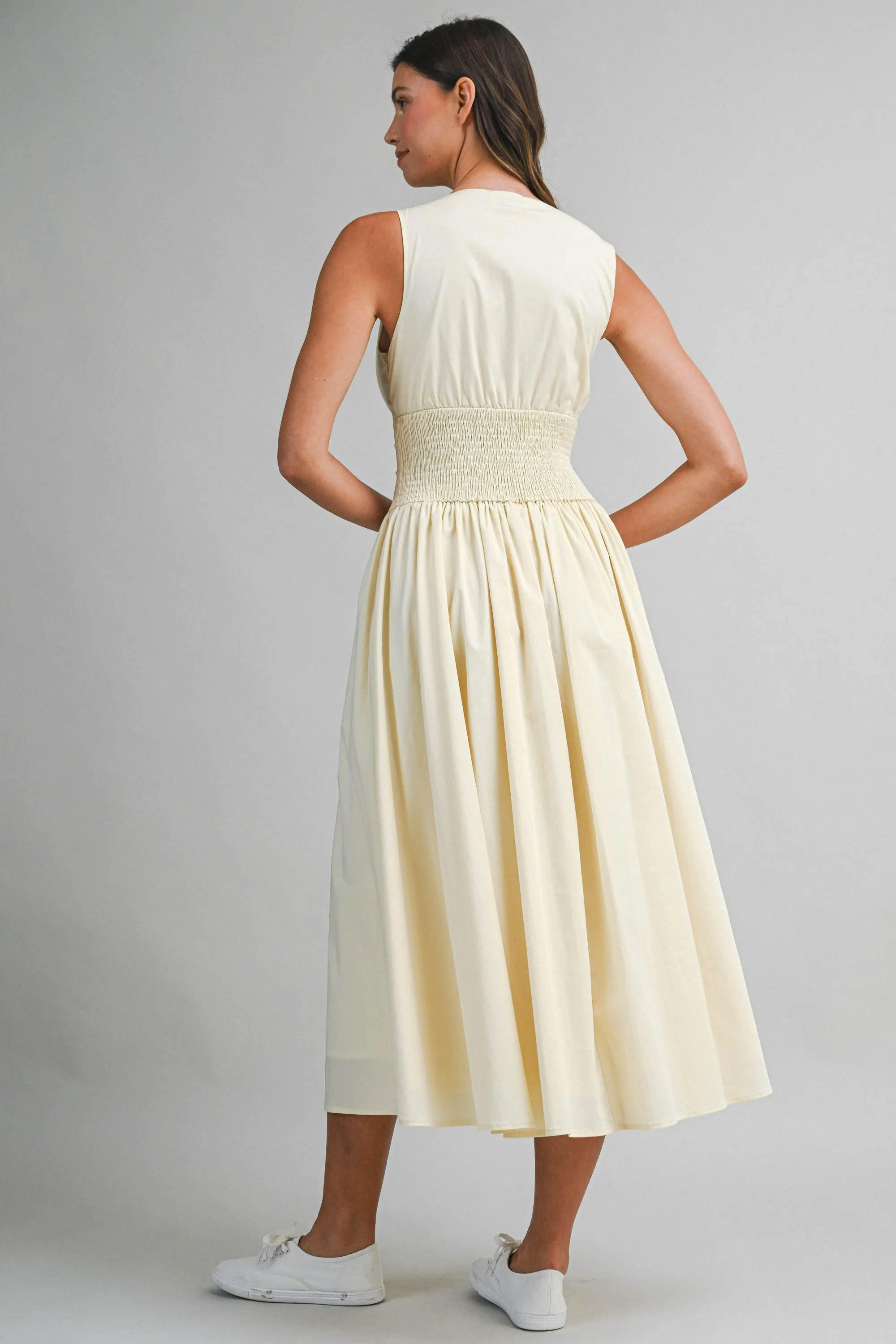 Poplin Scallop Midi Dress Yellow sold by Sand Dollar product image thumbnail 4