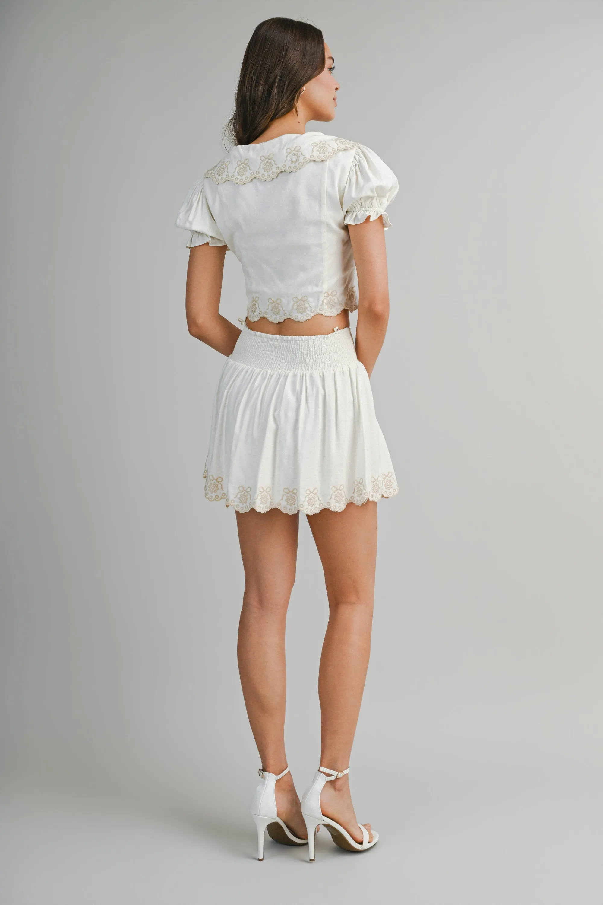 Scalloped Top and Skirt Set Cream sold by Sand Dollar product image thumbnail 4