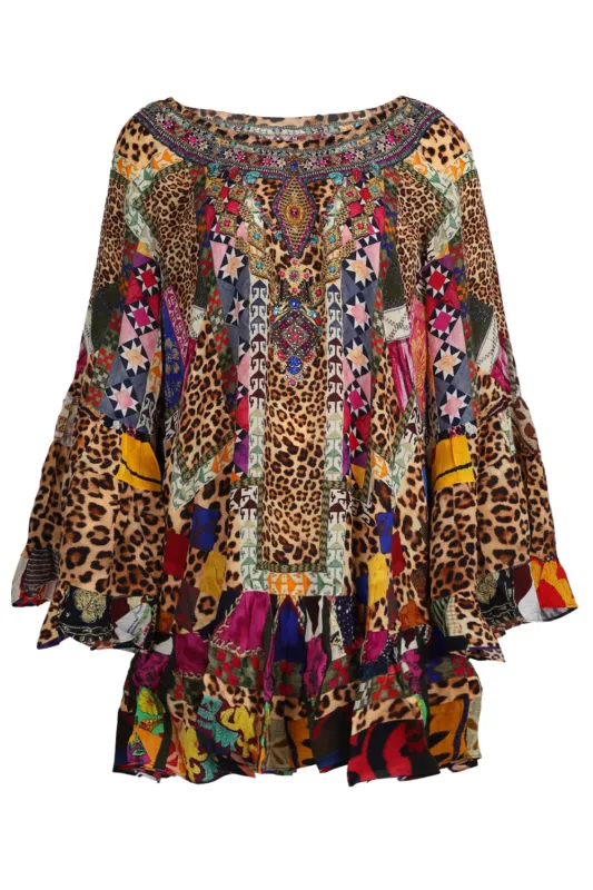 A Line Frill Dress Embroidered Ever After made by Camilla