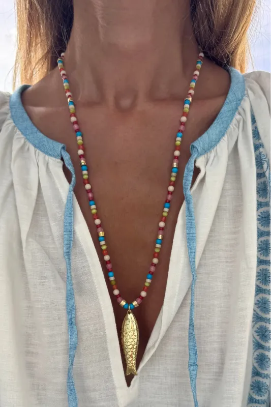 Gioia Long Necklace Multicolor made by Sand Dollar