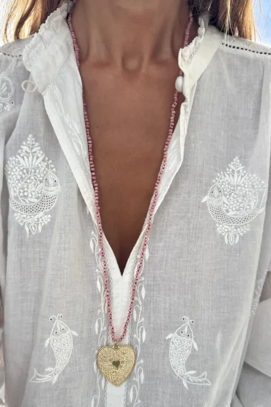Del Pink Long Necklace made by Sand Dollar