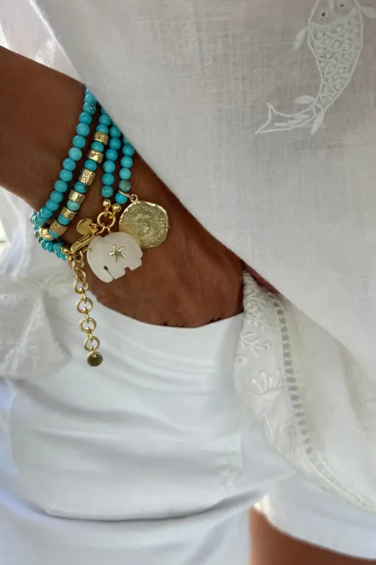 Hathi Grace Bracelet Turquoise made by Sand Dollar
