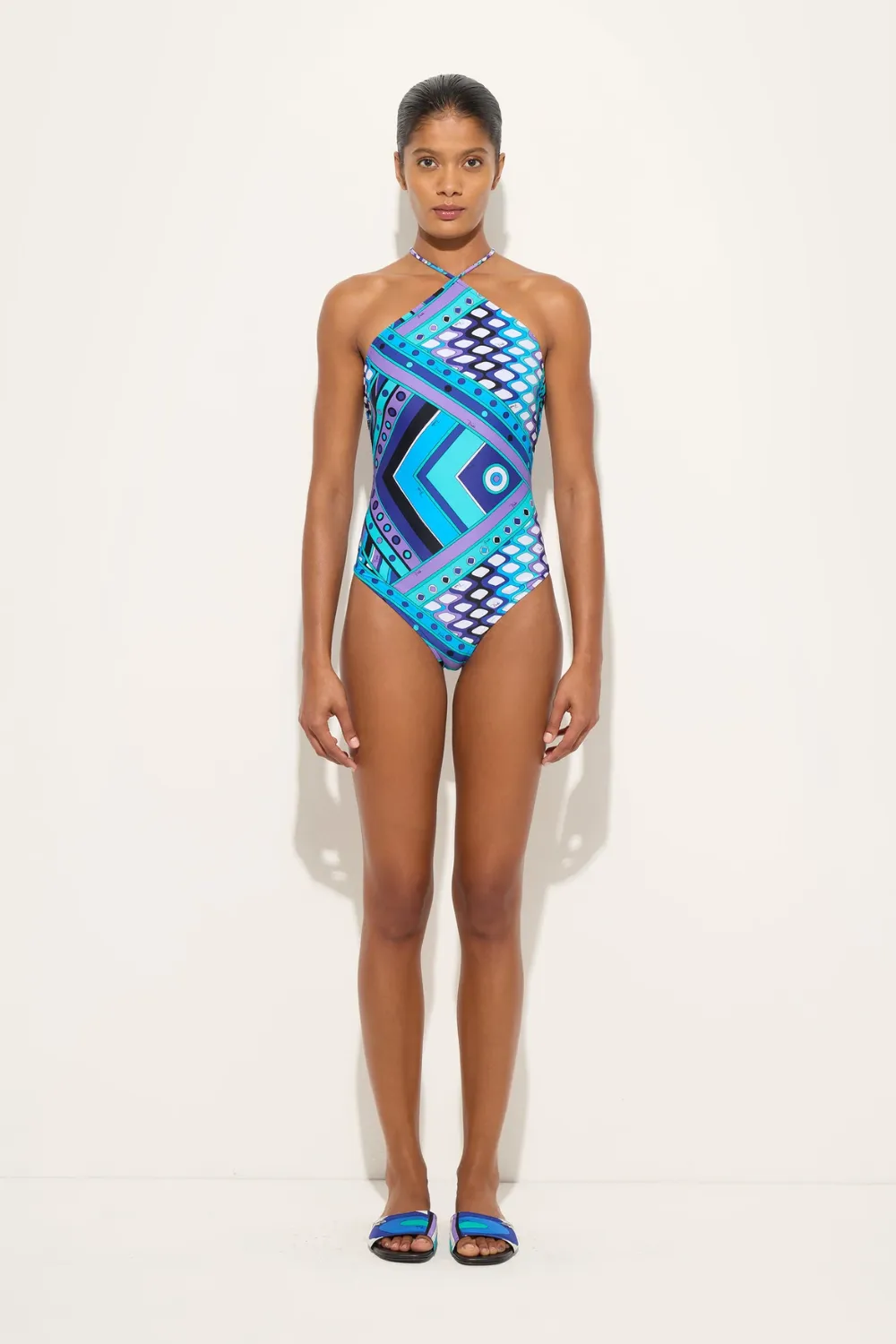 Vivara Print Cross-Strap Swimsuit Turquoise/Blue sold by Sand Dollar product image thumbnail 2