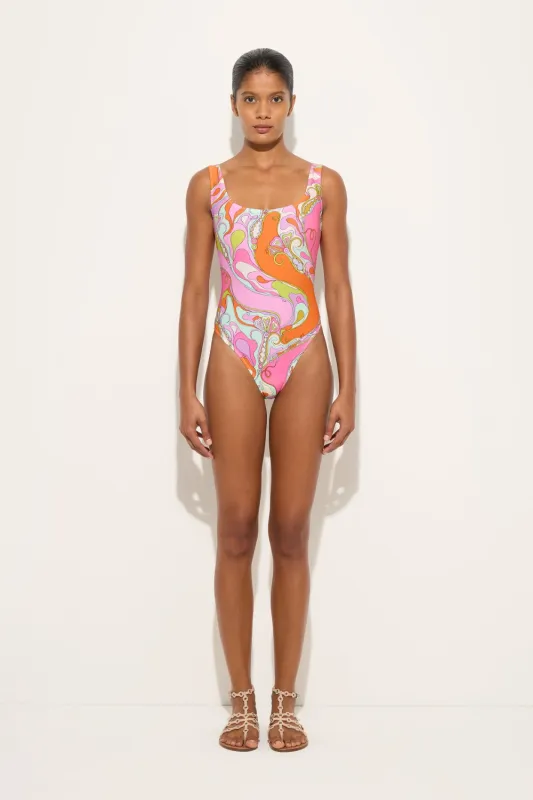 Orchidee Print One-Piece Swimsuit Multicolor made by Emilio Pucci