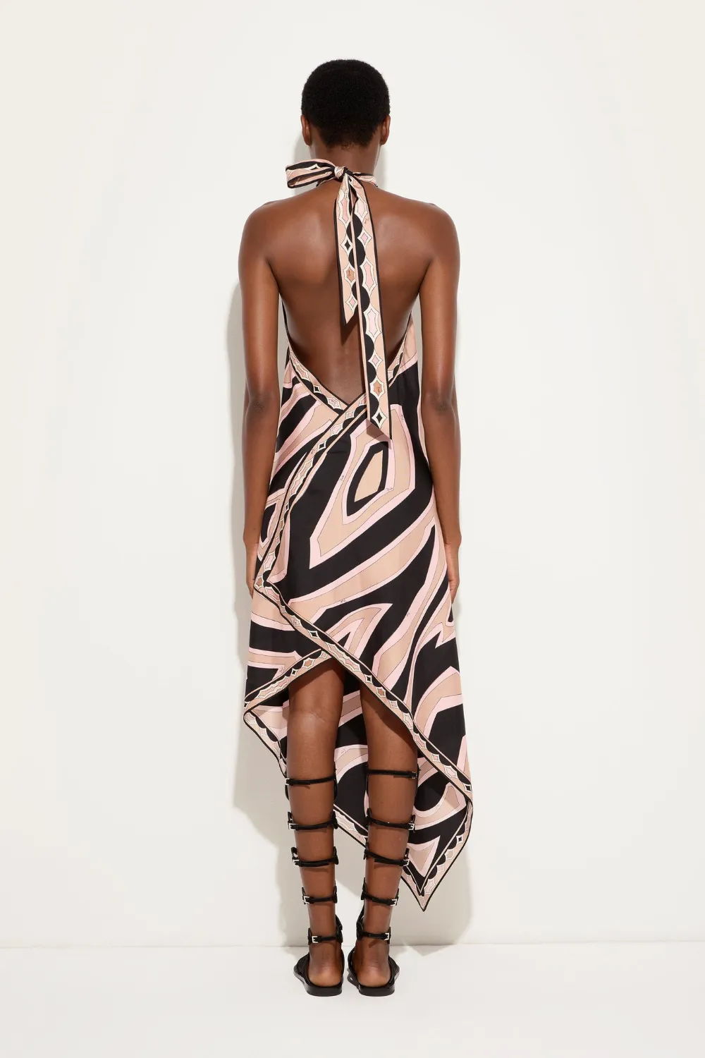 Labirinto Print Silk Dress with Halter Neckline Nude sold by Sand Dollar product image thumbnail 3