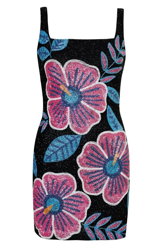 Marie Sea Dress Black and Pink made by Sand Dollar