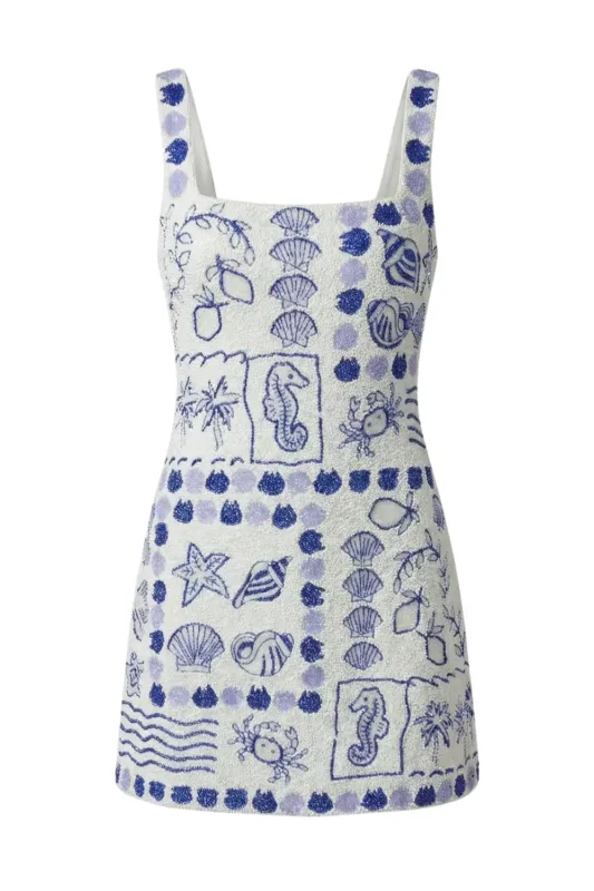 Marie Sea Dress White and Blue made by Sand Dollar