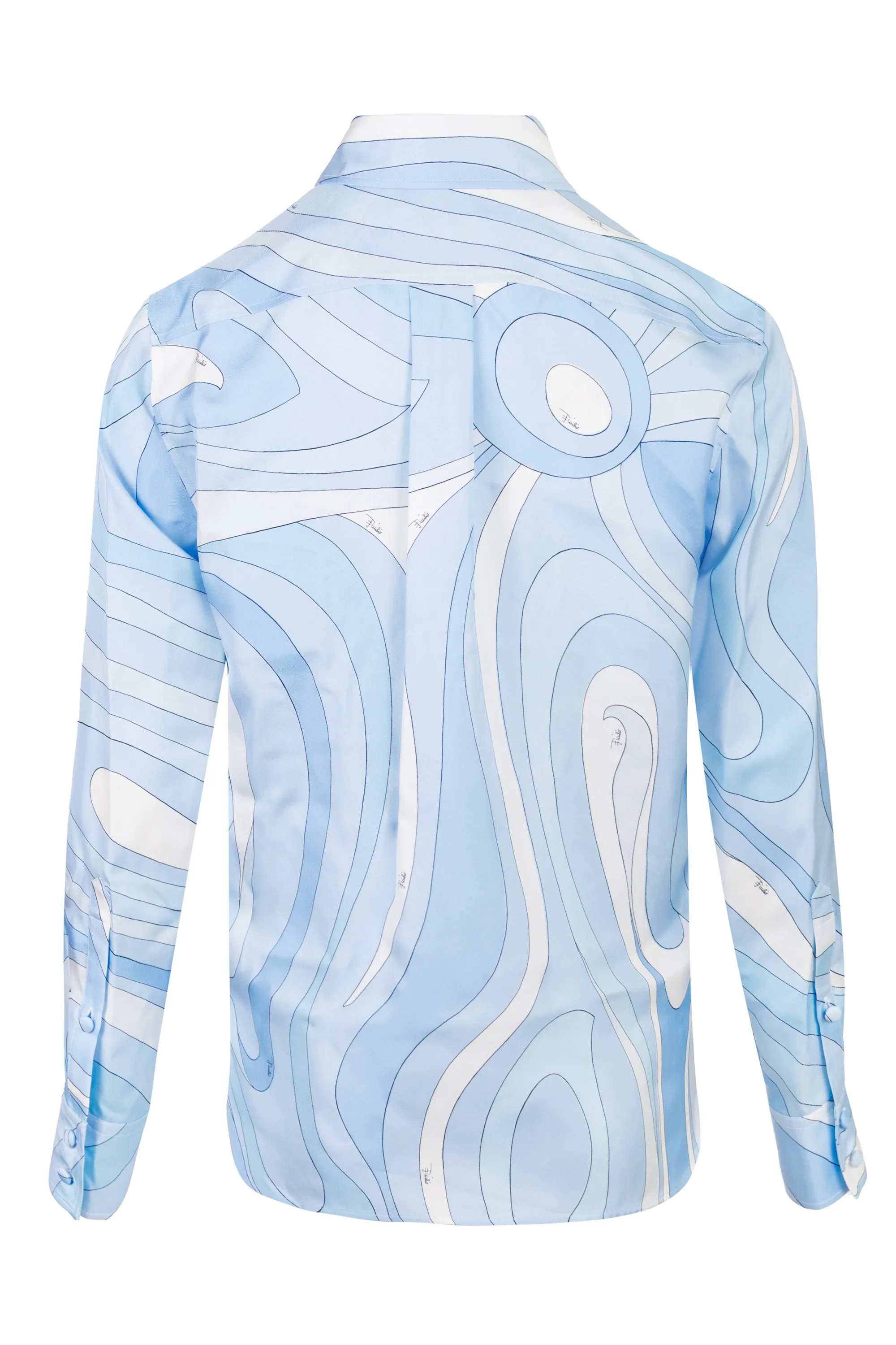 Marmo Print Silk Shirt Pale Blue sold by Sand Dollar product image thumbnail 3