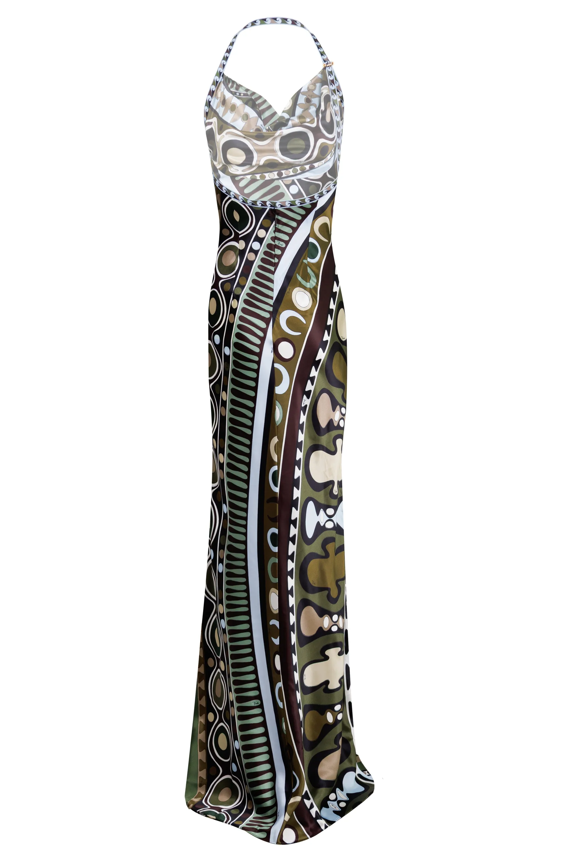 Soleil Print Satin Dress Khaki Blue sold by Sand Dollar product image thumbnail 5