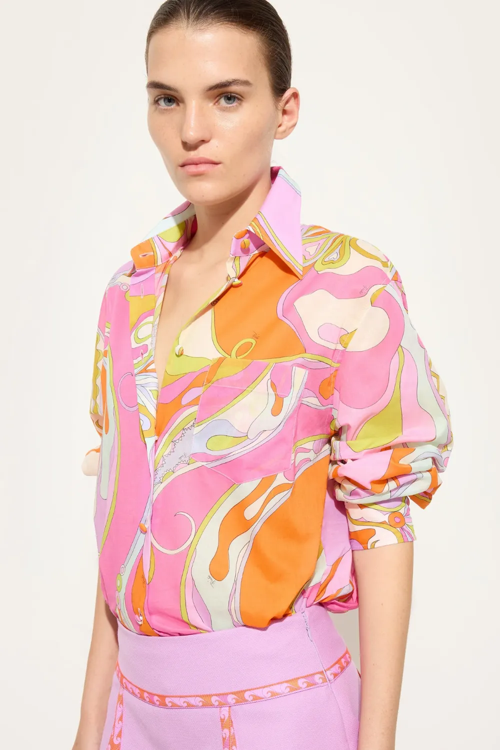 Orchidee Print Cotton Shirt Multicolor sold by Sand Dollar product image thumbnail 2