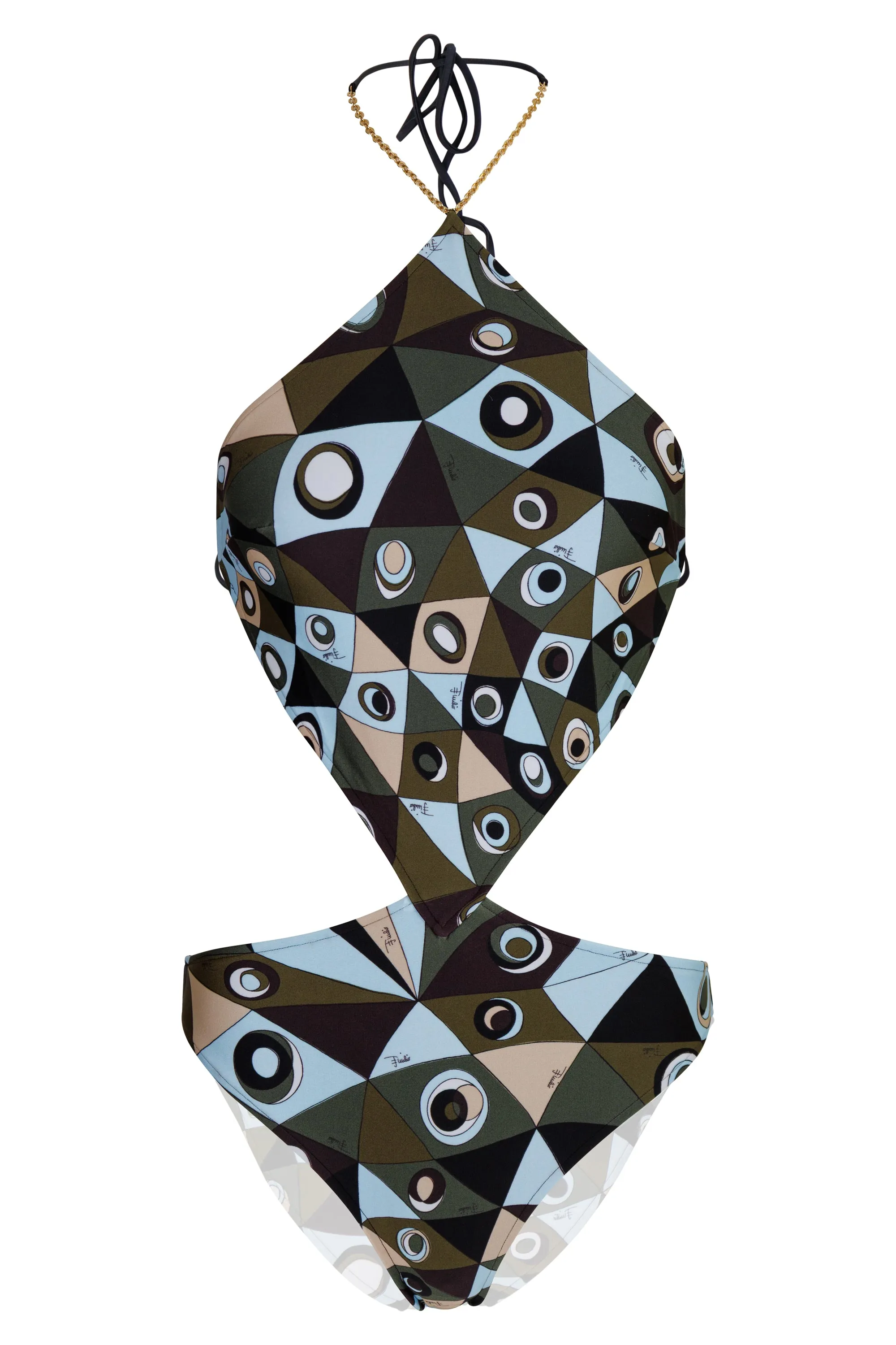 Occhi Print Trikini Khaki Blue sold by Sand Dollar
