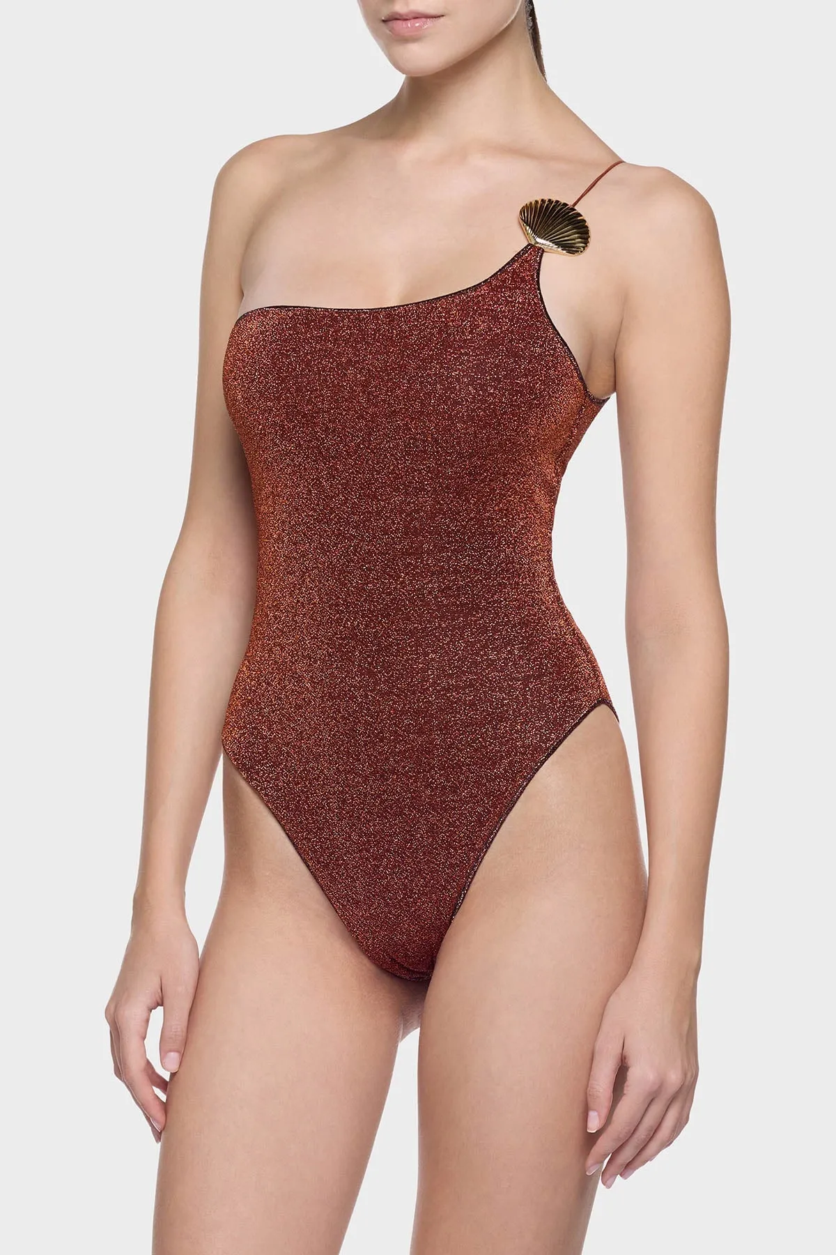 Lumiere Shell One Shoulder Maillot Brown sold by Sand Dollar product image thumbnail 2
