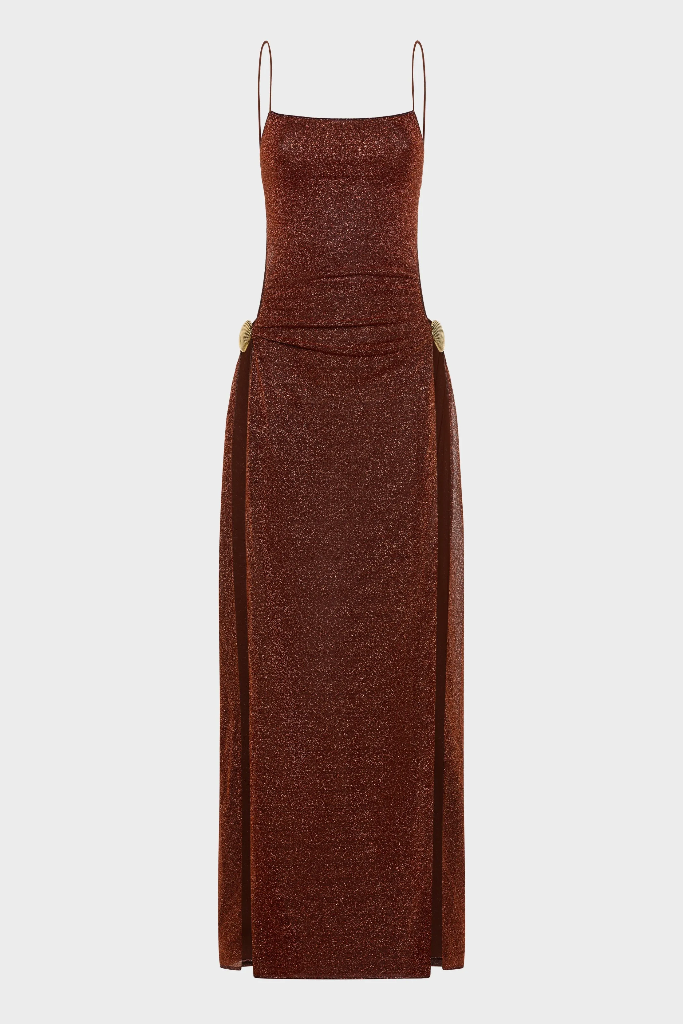 Lumiere Shell Long Dress Brown sold by Sand Dollar