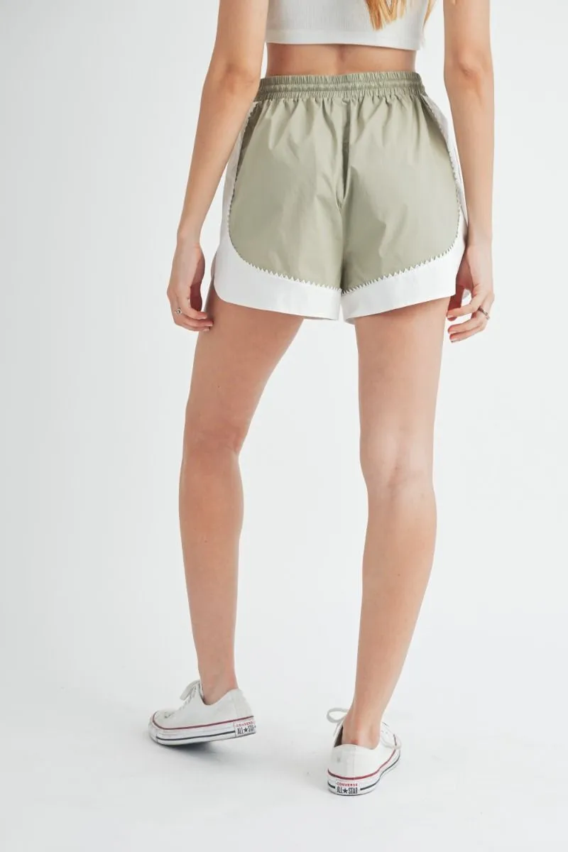 Kenia Elasticized Waist Shorts Light Olive sold by Sand Dollar product image thumbnail 3
