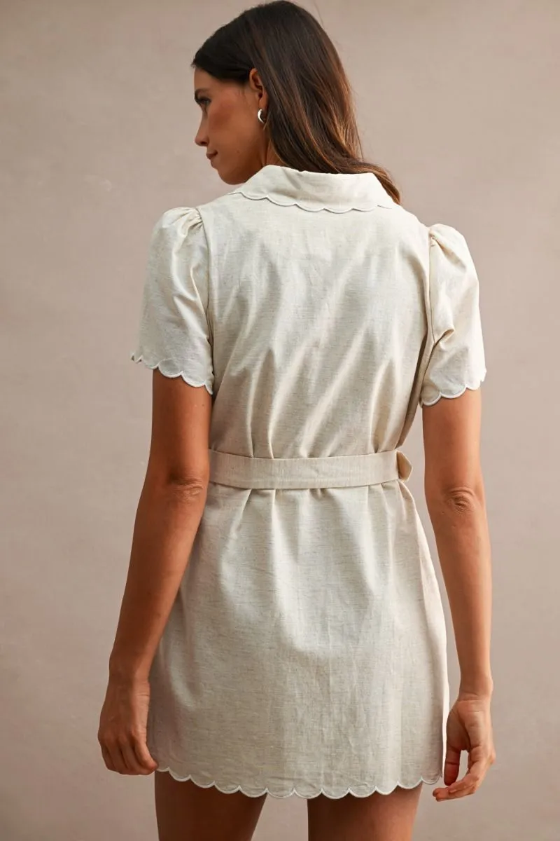 Belted Shirt Dress Oatmeal sold by Sand Dollar product image thumbnail 3