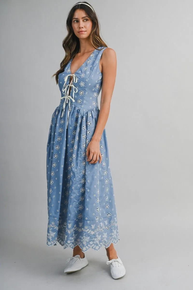 Scallop Hem Midi Dress Blue sold by Sand Dollar product image thumbnail 2