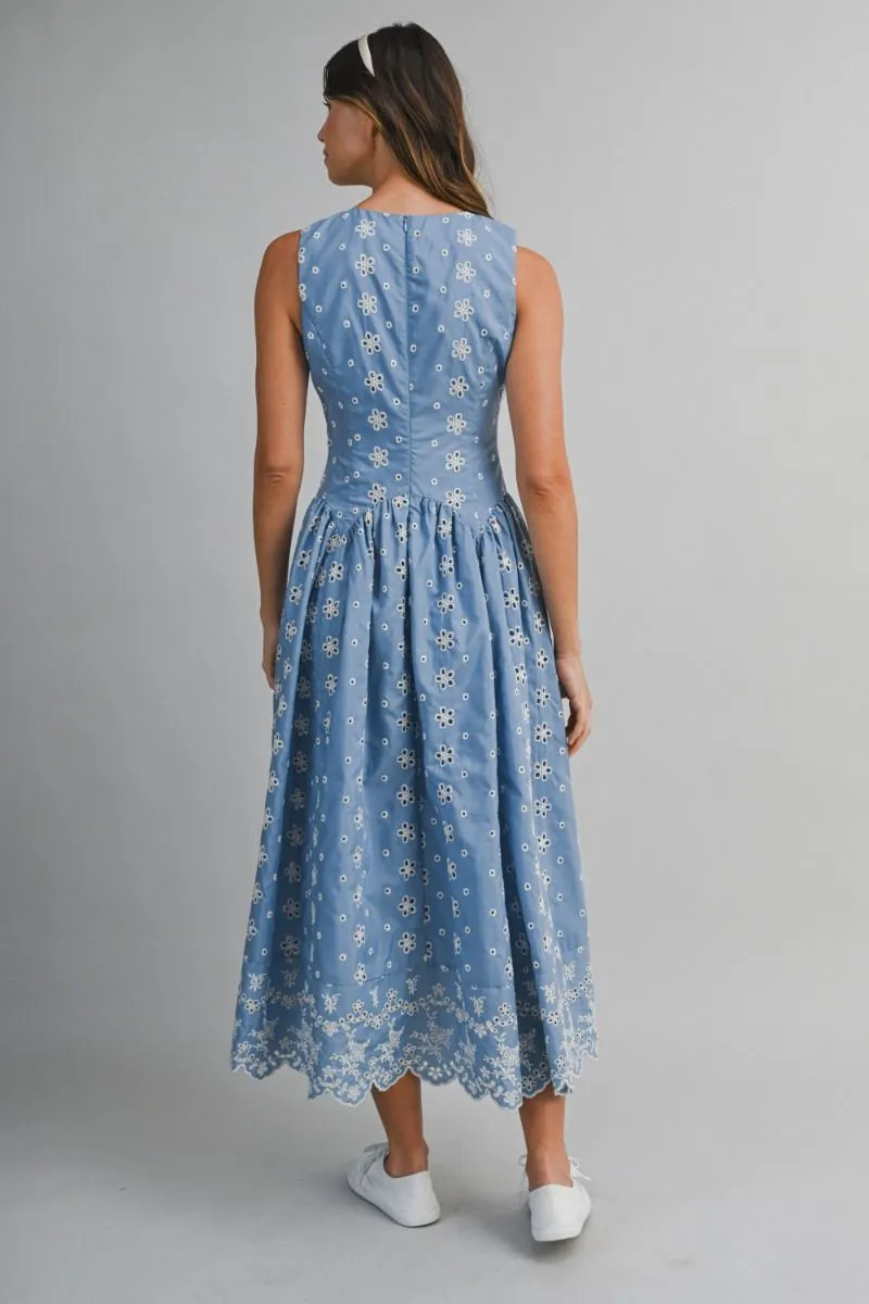 Scallop Hem Midi Dress Blue sold by Sand Dollar product image thumbnail 3