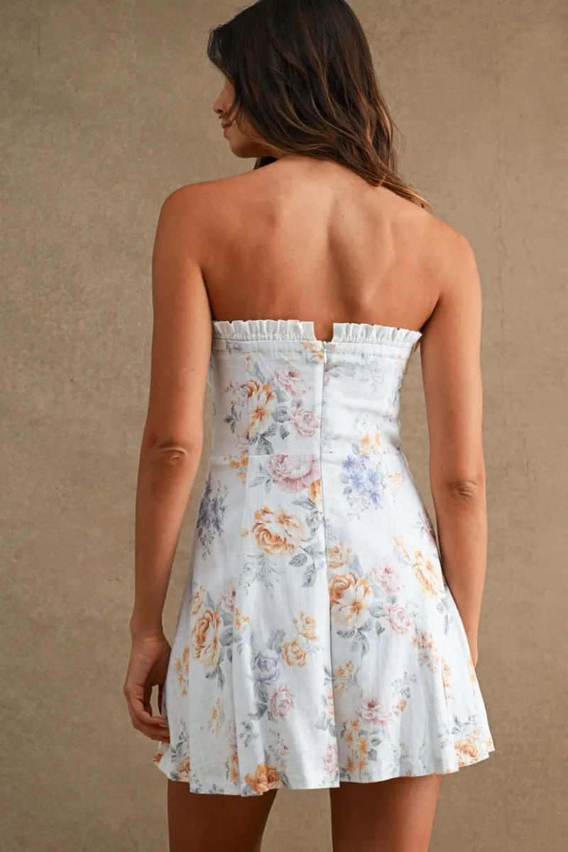 Floral Print Tube Dress Off White sold by Sand Dollar product image thumbnail 3