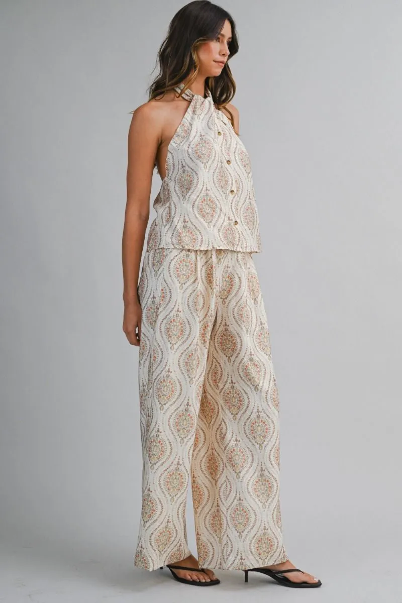 Halterneck Top and Pants Set Cream sold by Sand Dollar product image thumbnail 2