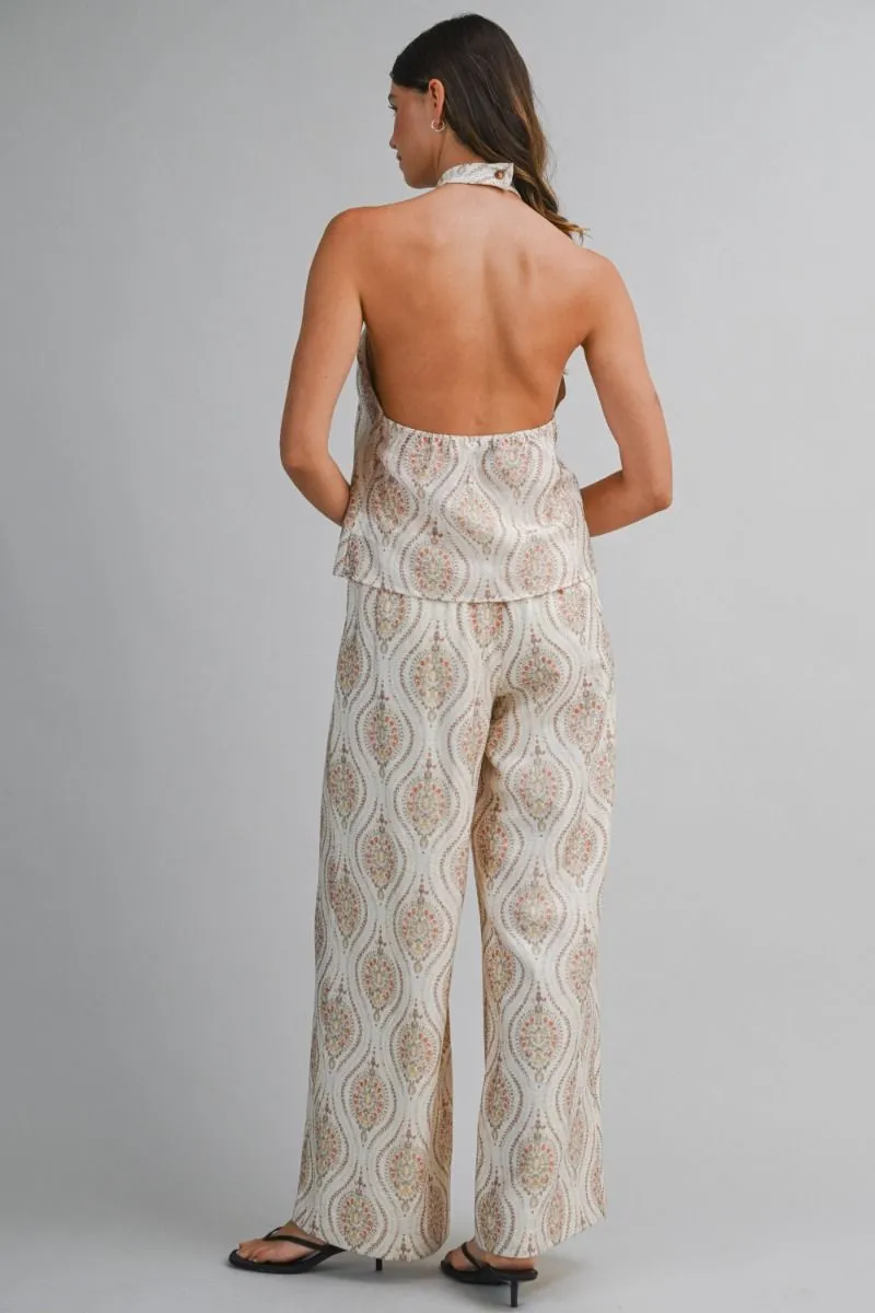 Halterneck Top and Pants Set Cream sold by Sand Dollar product image thumbnail 3