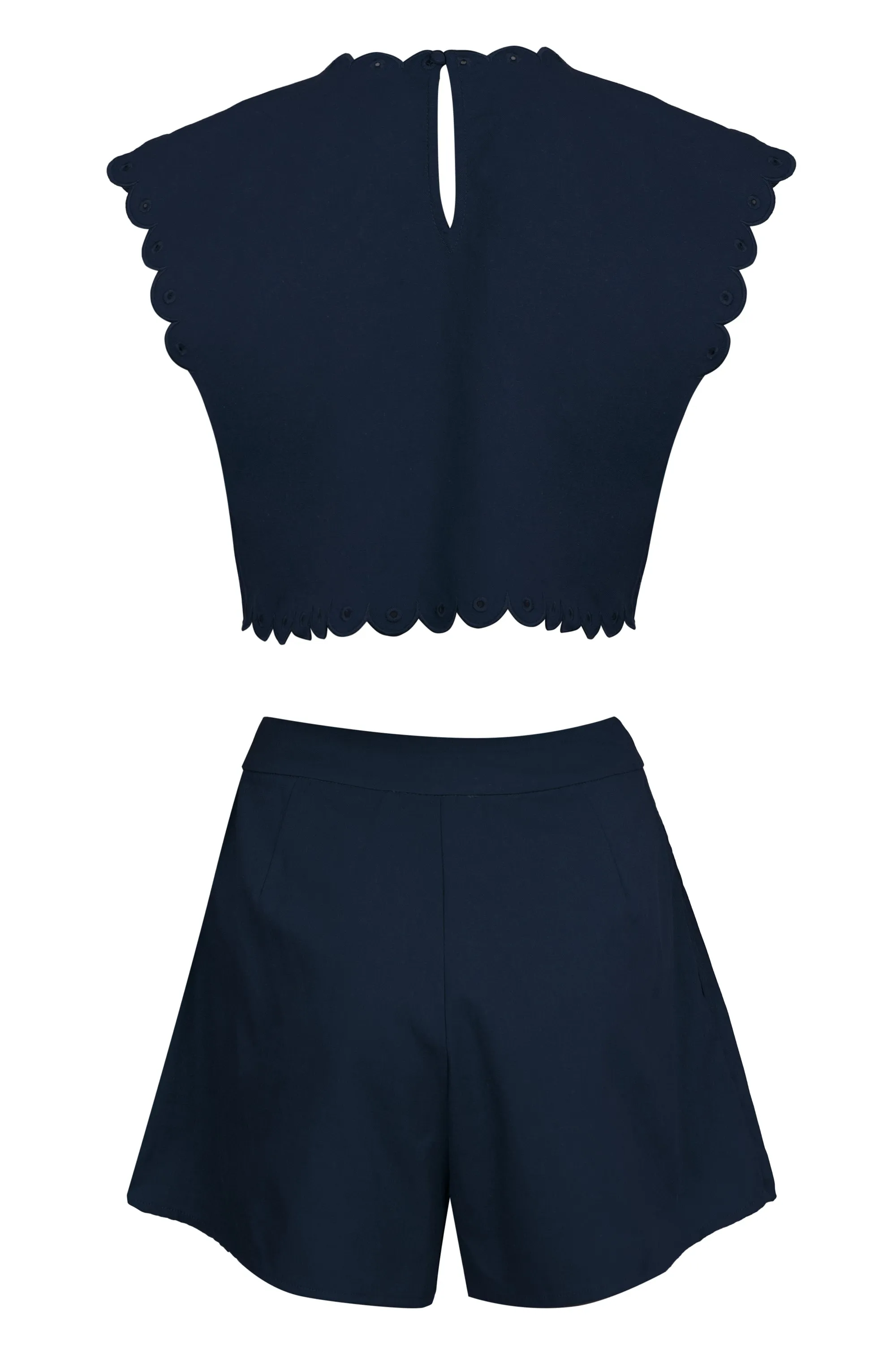Embroidery Crop Top and Shorts Set Navy sold by Sand Dollar product image thumbnail 2