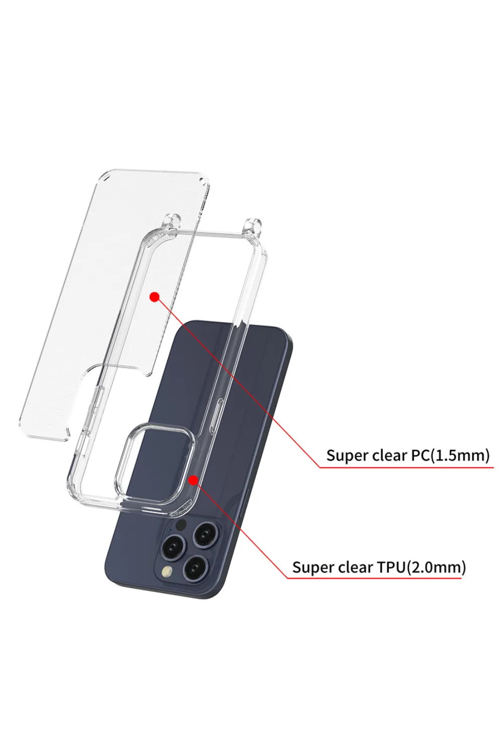Transparent Phone Case with Keychain Hole - Iphone 17 Pro sold by Sand Dollar product image thumbnail 3