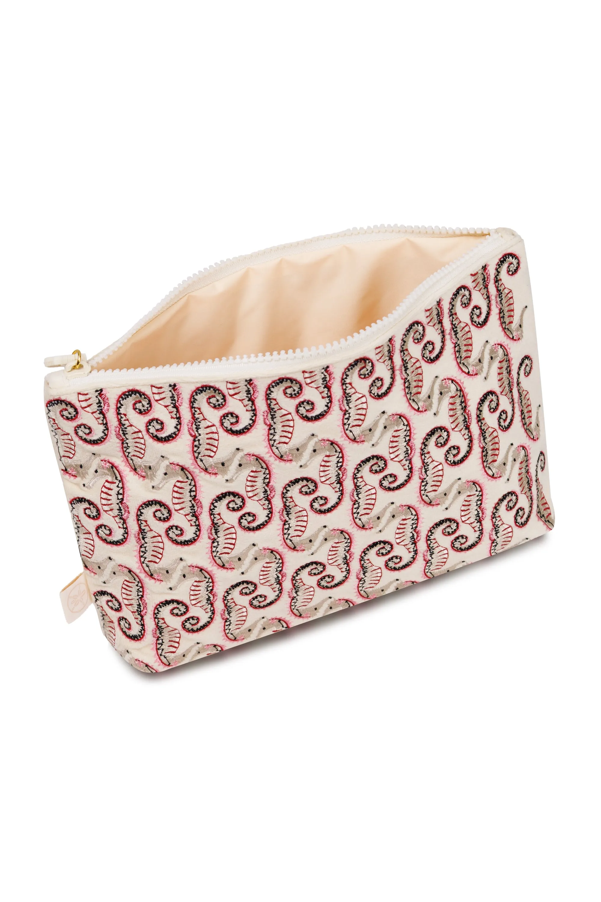 Seahorse Embroidered Wet Bikini Pouch Cream sold by Sand Dollar product image thumbnail 2