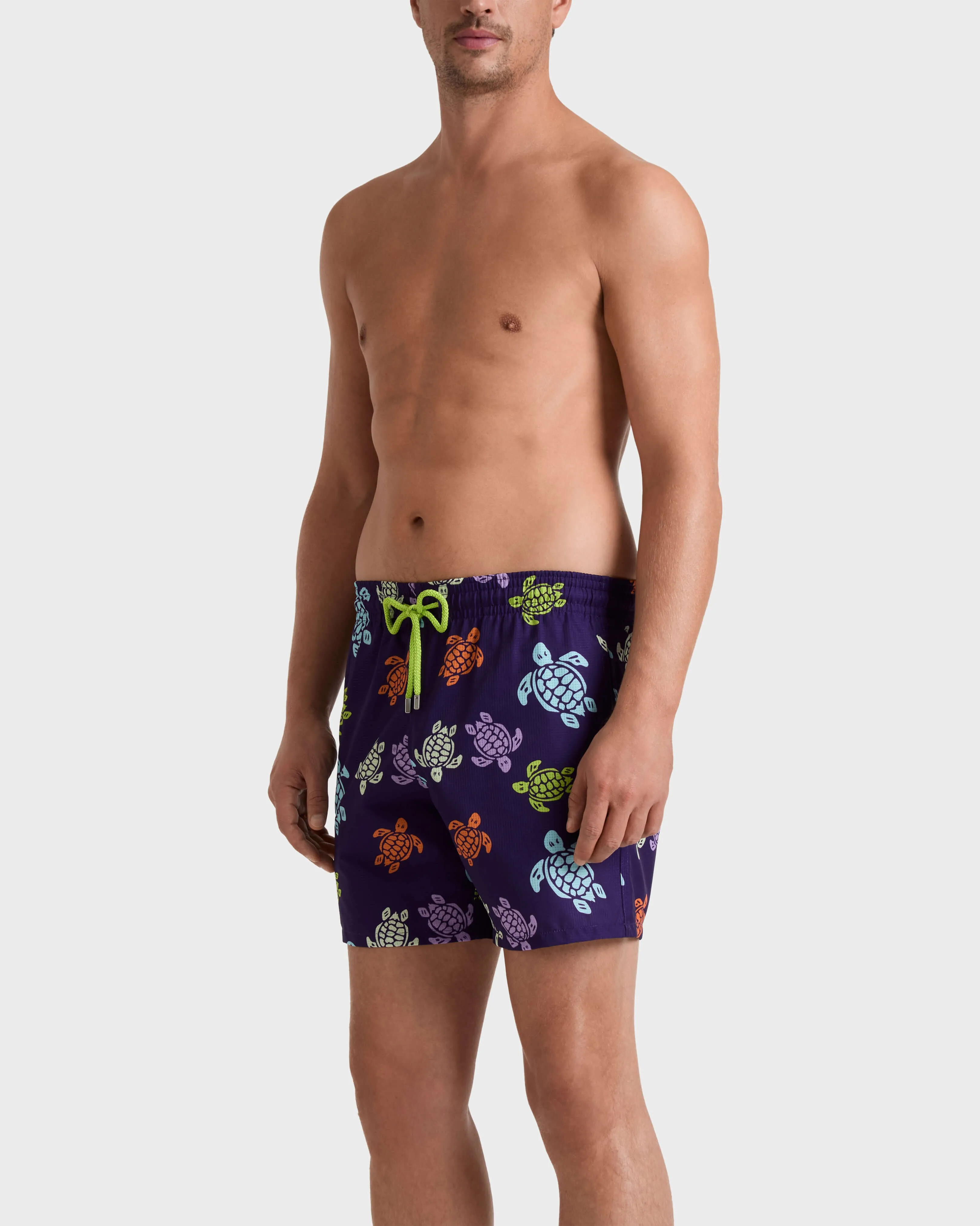 Men Micro-perforated Ultra-light and packable Swim Shorts Tortues Multicolores Violet sold by Sand Dollar product image thumbnail 2