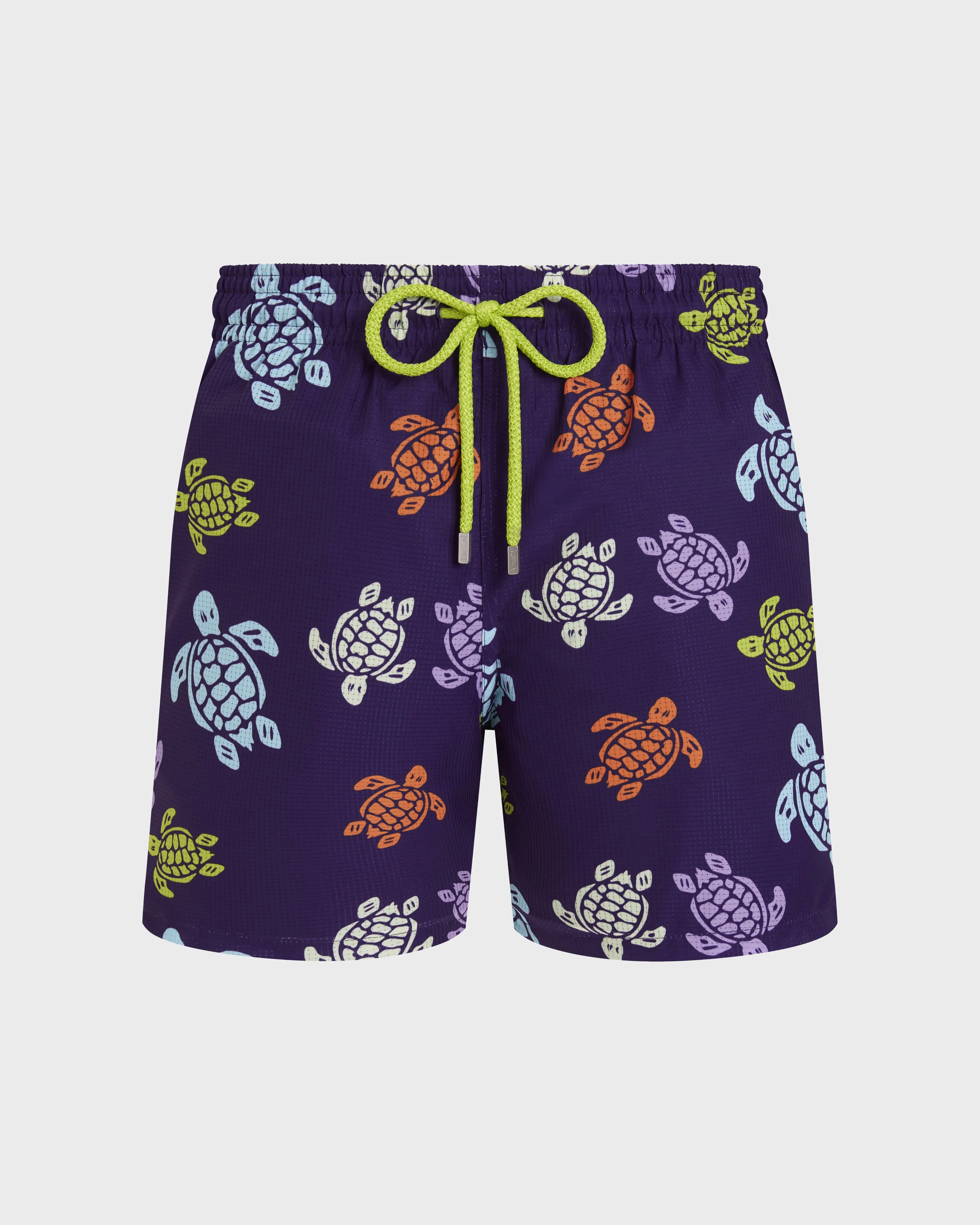 Men Micro-perforated Ultra-light and packable Swim Shorts Tortues Multicolores Violet sold by Sand Dollar