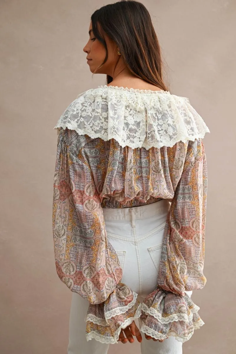 Ruffle Crop Top Rose Multi sold by Sand Dollar product image thumbnail 5