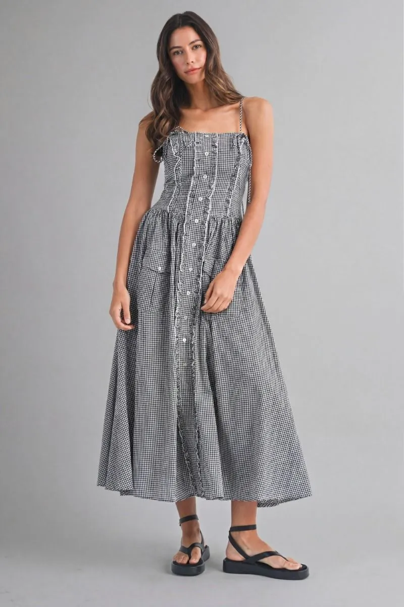 Ruffle Gingham Dress Black sold by Sand Dollar product image thumbnail 2