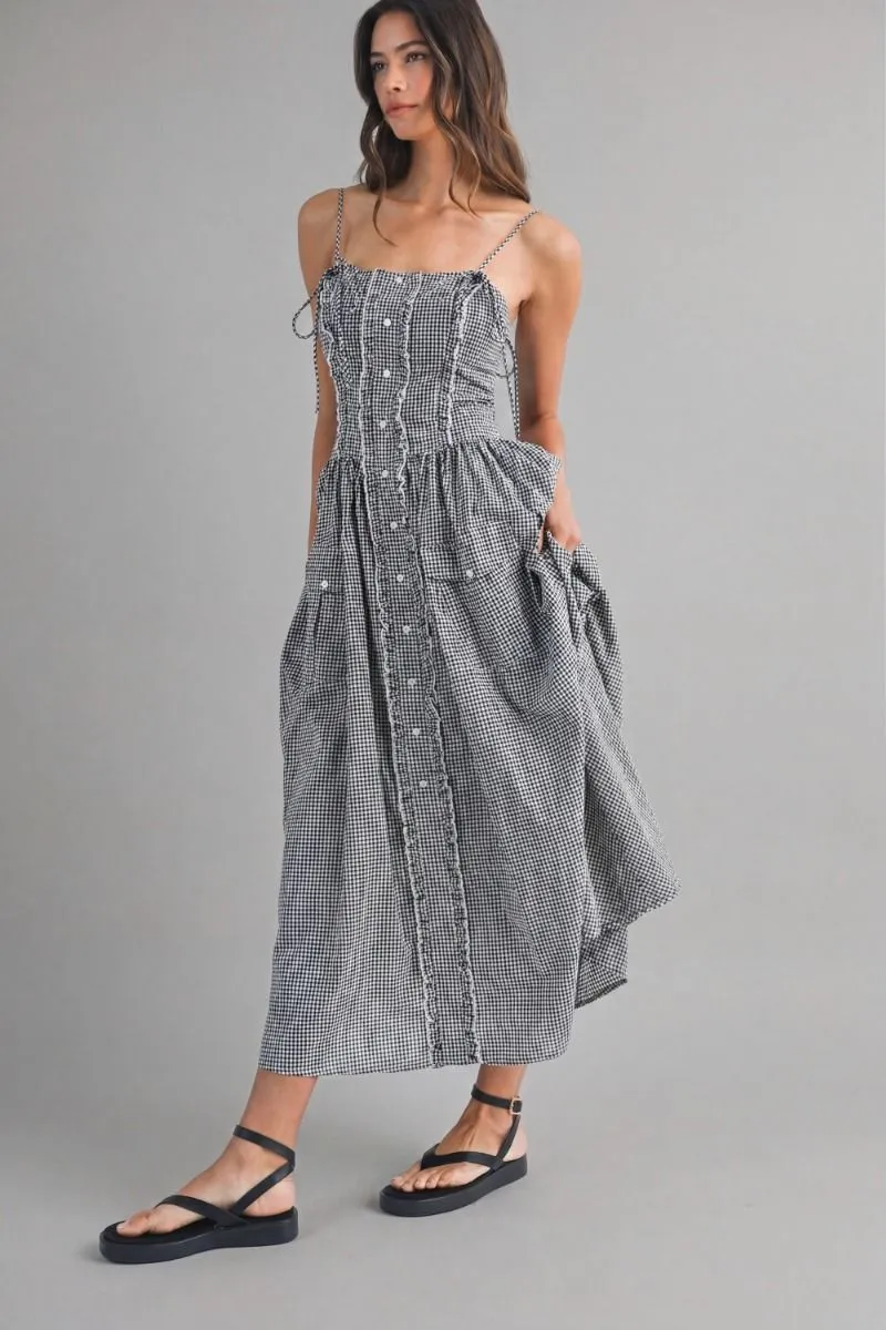 Ruffle Gingham Dress Black sold by Sand Dollar product image thumbnail 3