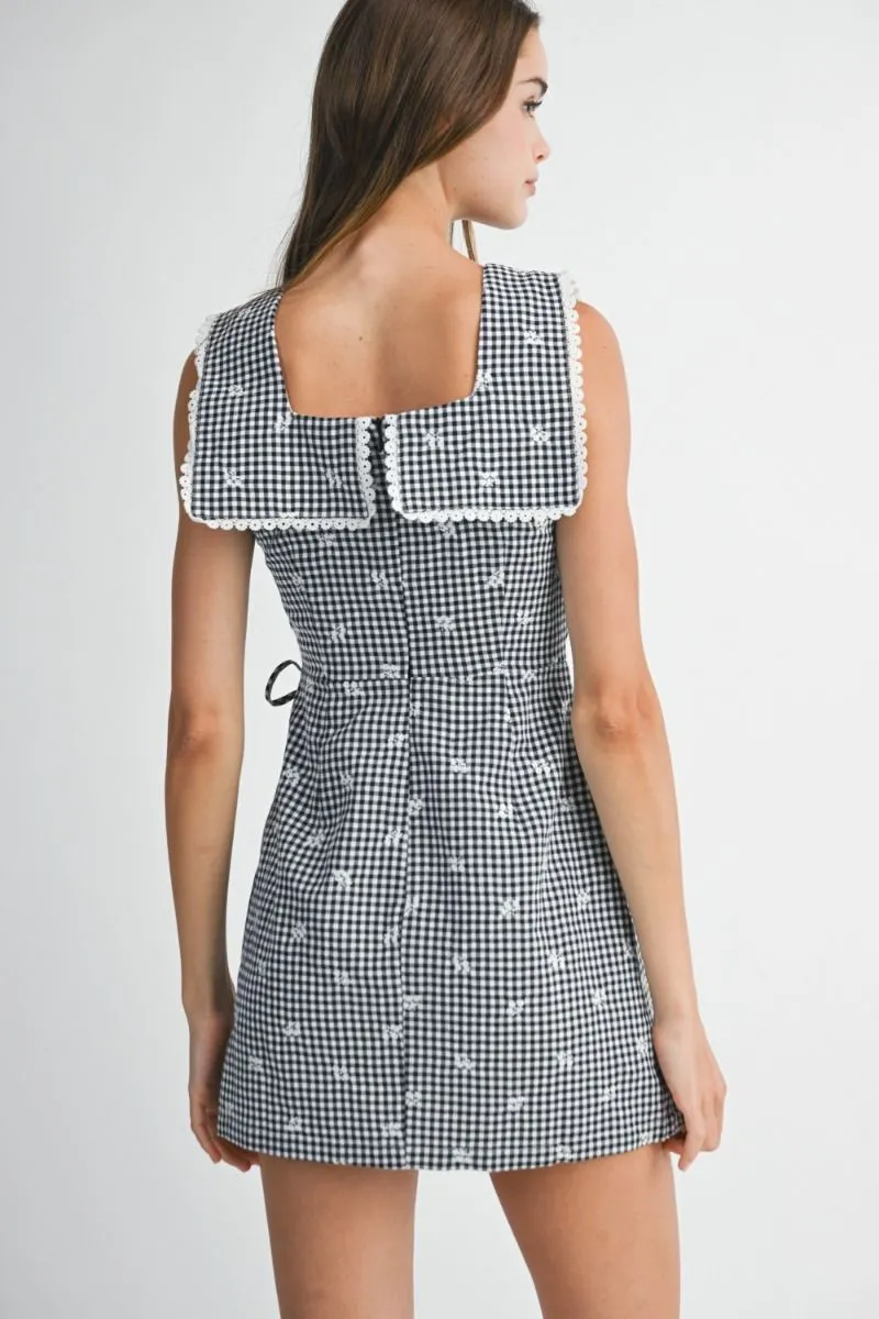 Flower Embroidery Tie on Dress Black sold by Sand Dollar product image thumbnail 4
