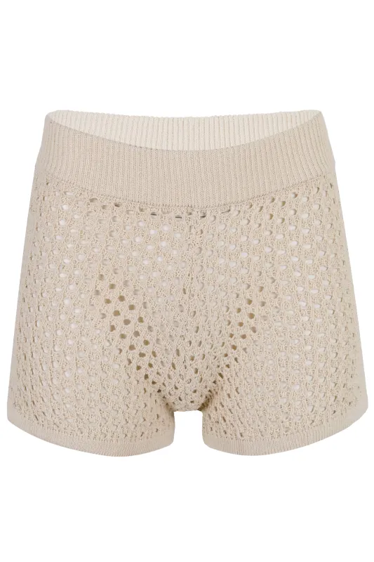 Almyra Knitted Shorts Beige made by MC2 Saint Barth