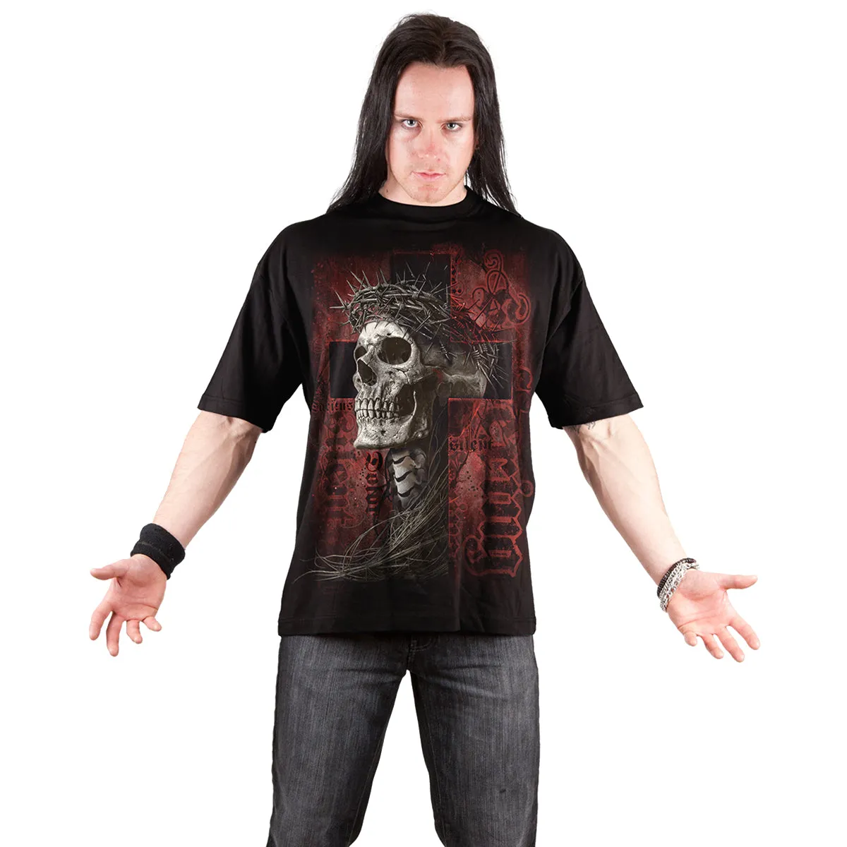 SILENT SUFFERING - T-Shirt Black sold by Spiral Direct product image thumbnail 3