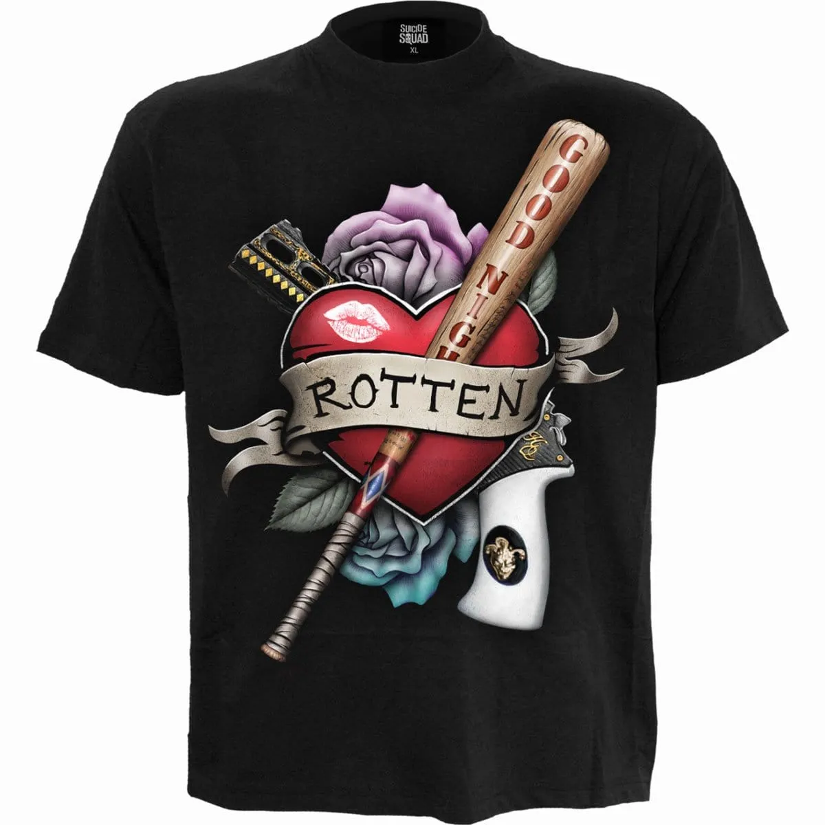 HARLEY QUINN - ROTTEN - Front Print T-Shirt Black sold by Spiral Direct