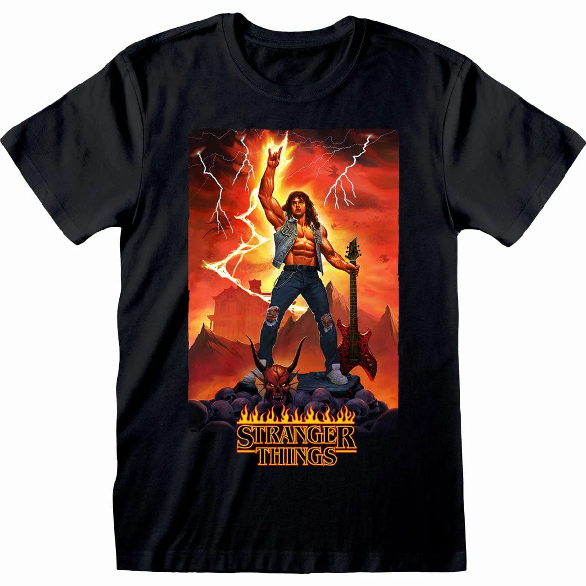 STRANGER THINGS 4 - EDDIE ROCKS - T-Shirt Black sold by Spiral Direct
