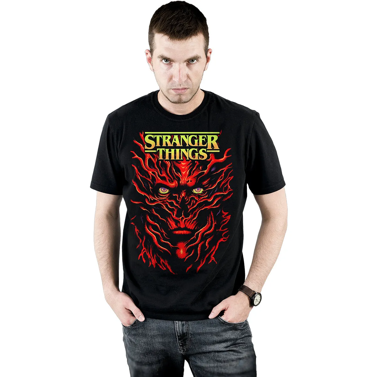 STRANGER THINGS - VECNA POSTERISED - Front Print T-Shirt Black sold by Spiral Direct product image thumbnail 2