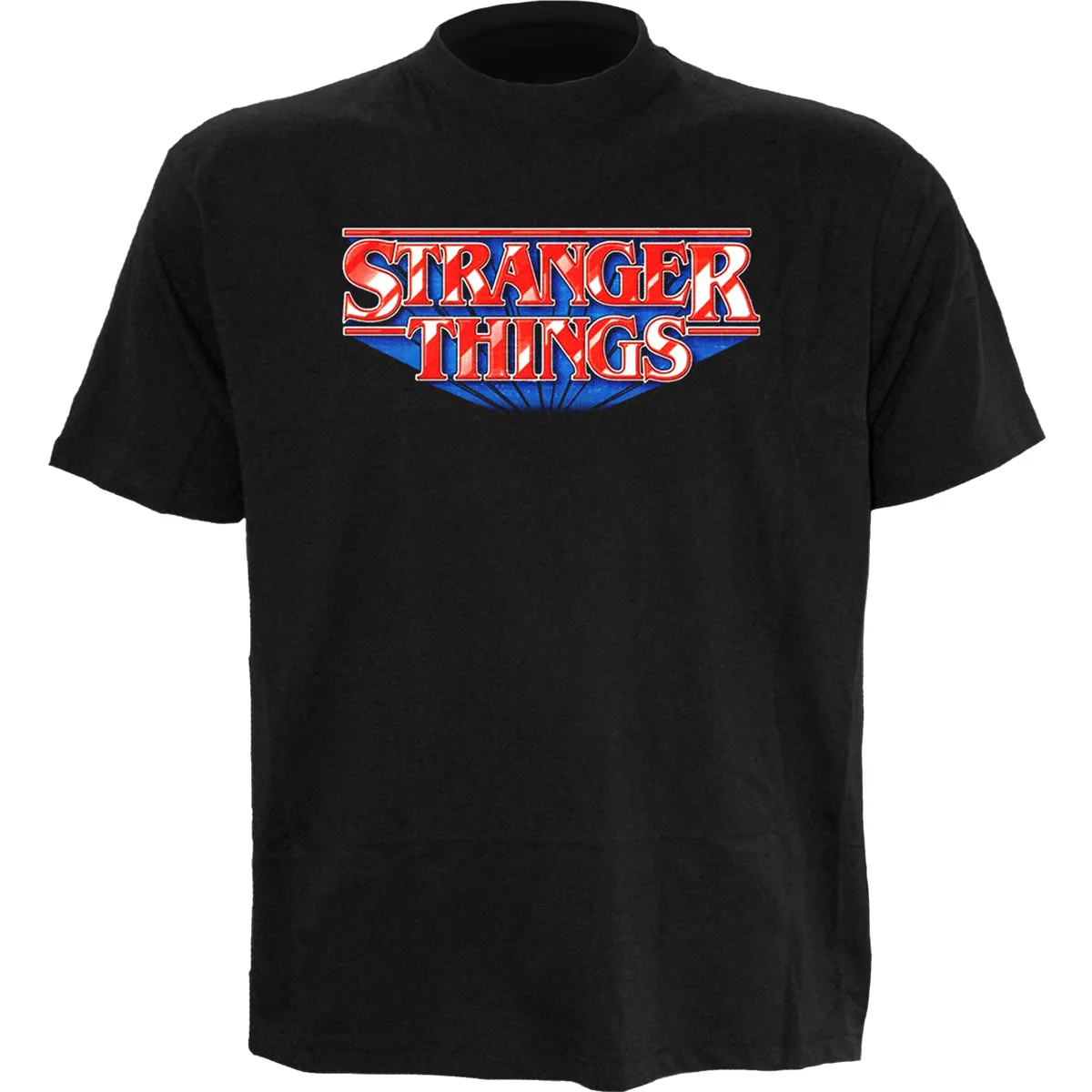 STRANGER THINGS - RETRO LOGO - Front Print T-Shirt Black sold by Spiral Direct