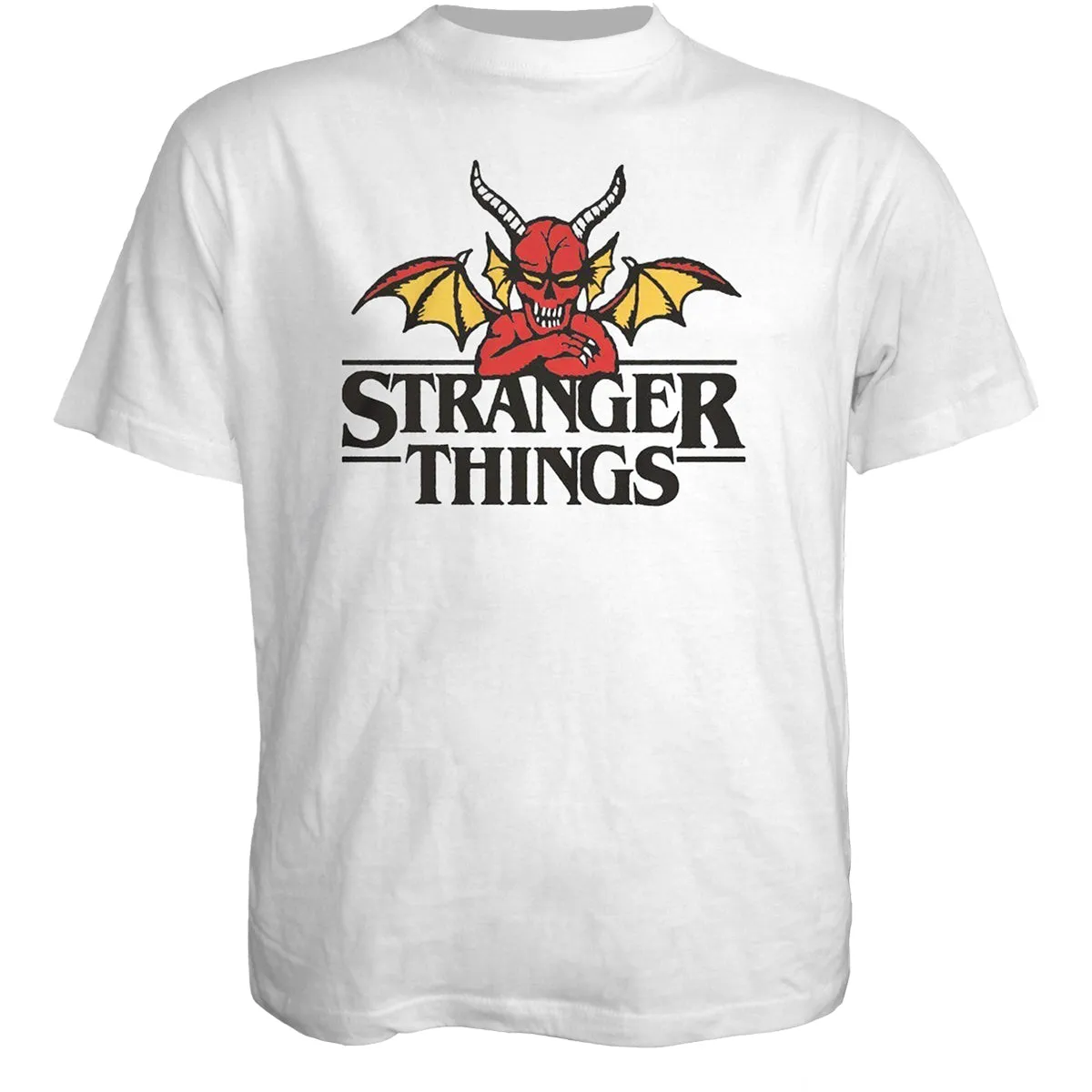 STRANGER THINGS - DEMON - Front Print T-Shirt White sold by Spiral Direct