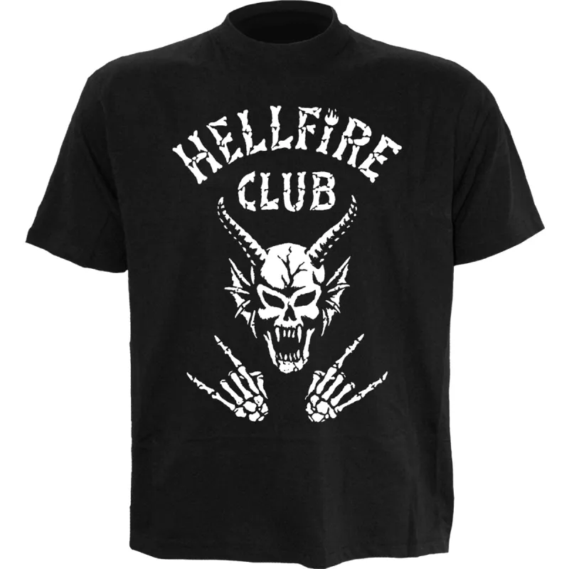 STRANGER THINGS - HFC CLUB - Front Print T-Shirt Black sold by Spiral Direct